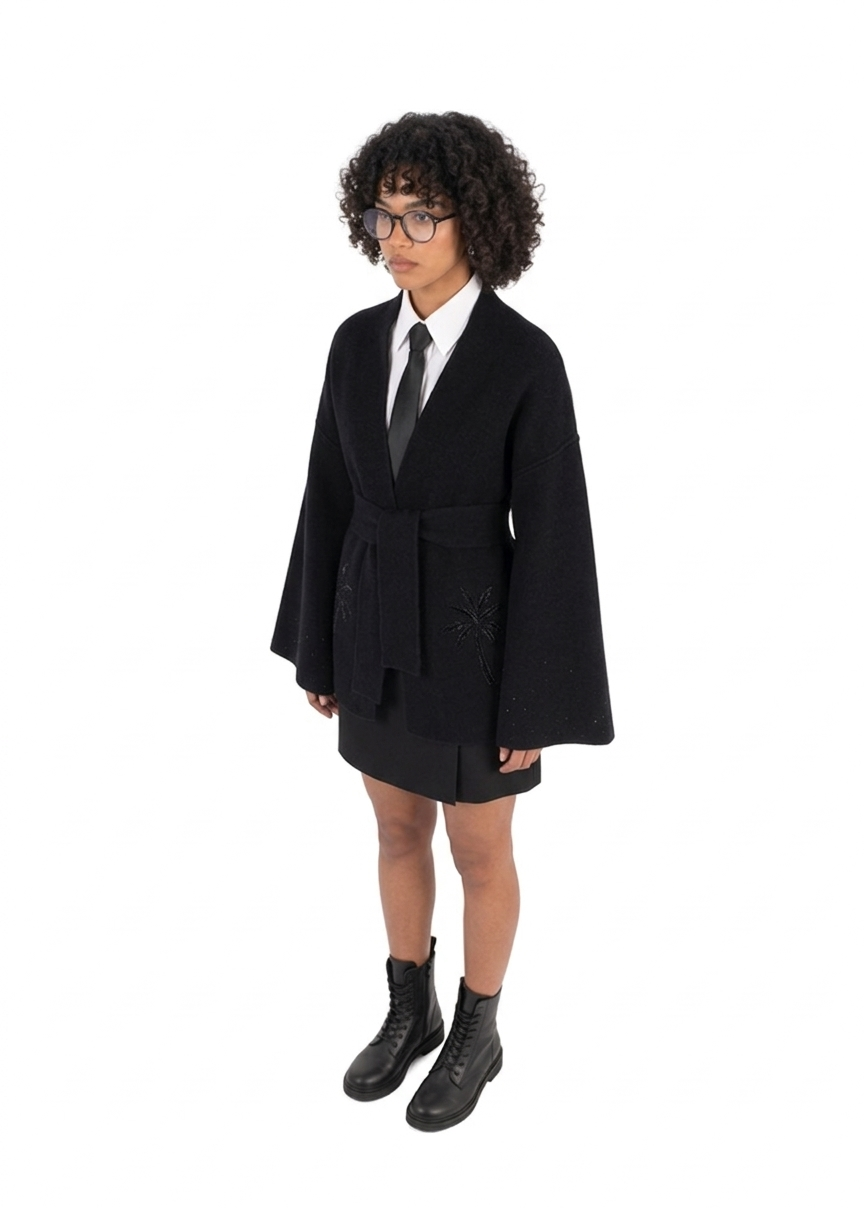 Palm Black Cardigan
